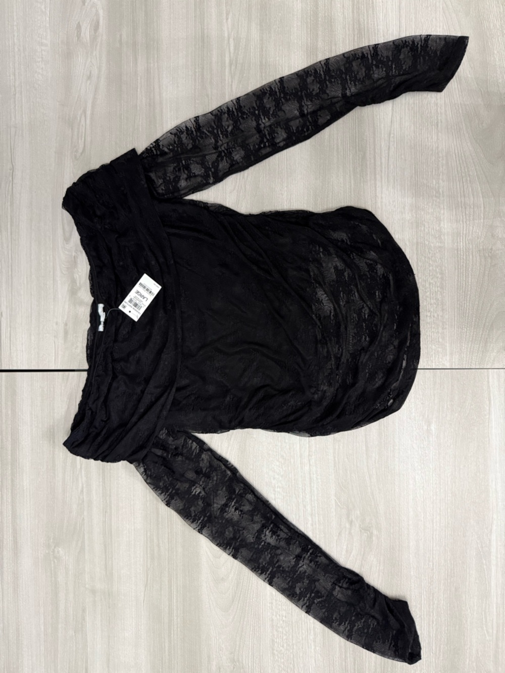 Bar III Black Lace Trim Off-Shoulder Top